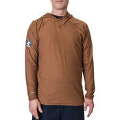 DragonWear Pro Dry Tech Long Sleeve Shirt with Hood in Brown